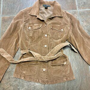 ~~French Cuff Vintage Cotton Brown Belt Corduroy Jacket Size XL